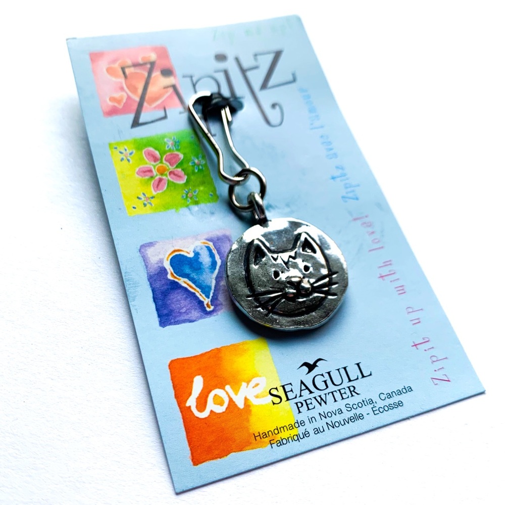 Seagull Pewter Zipitz Kitty zipper pull